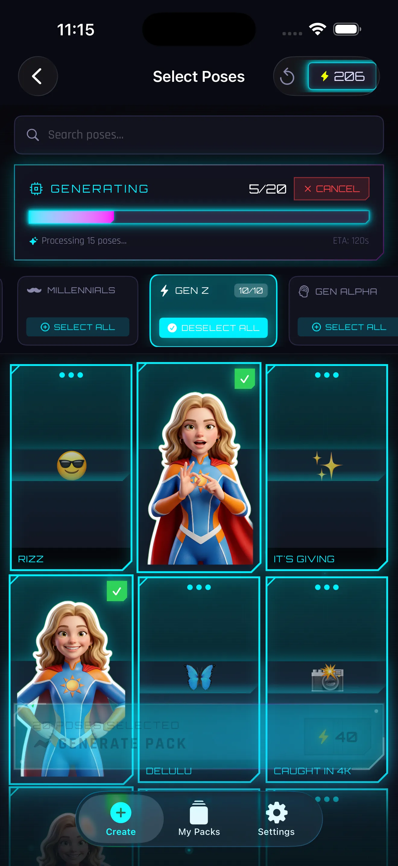 Pose selection and generation